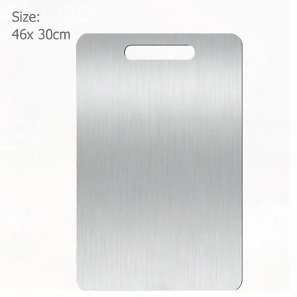 Double-Sided Stainless Steel Chopping Board for Kitchen & Dough Preparation