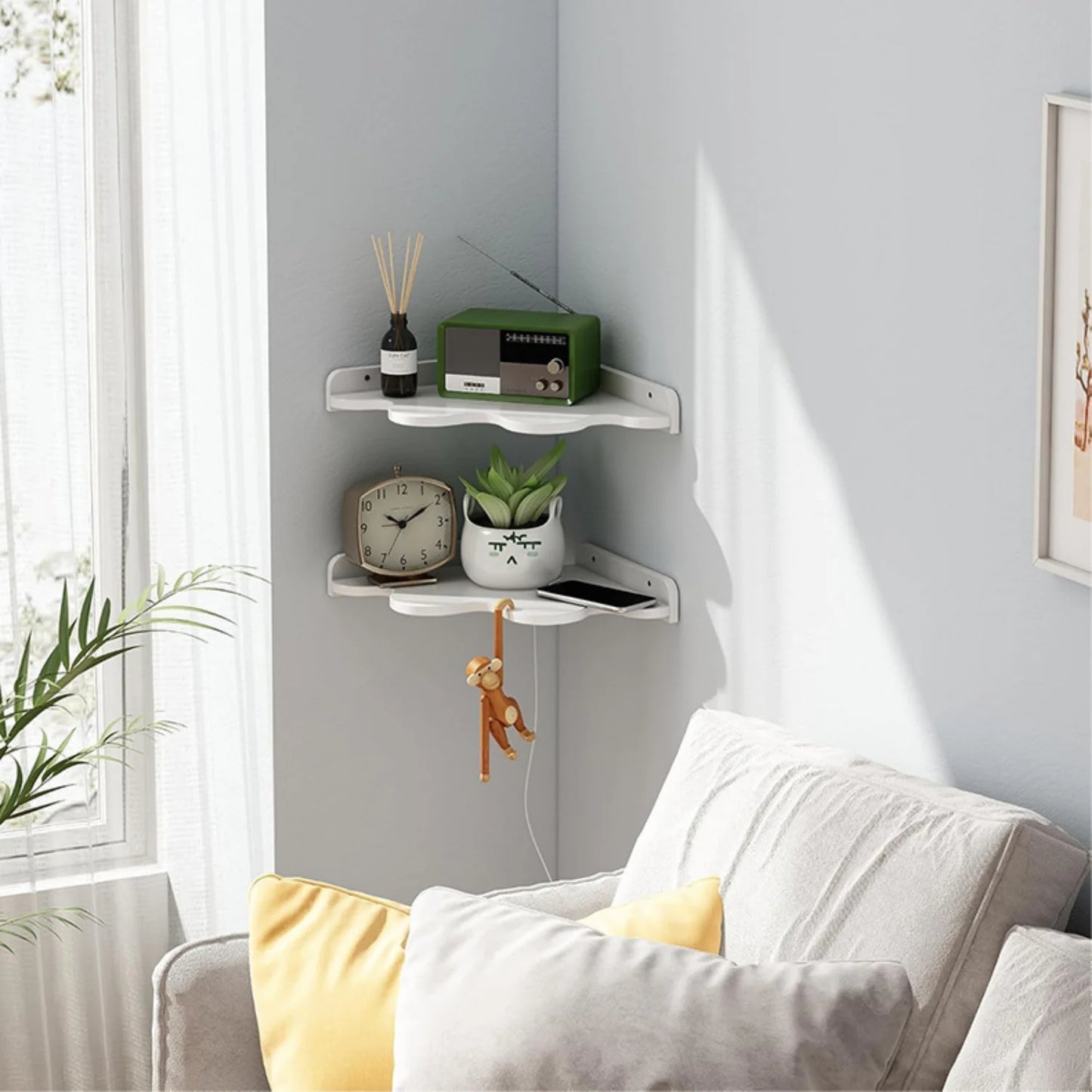 Cloud-Shaped Floating Wall Shelf