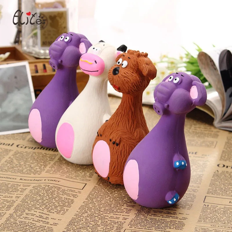 Cartoon Squeaky Rubber Dog Toy