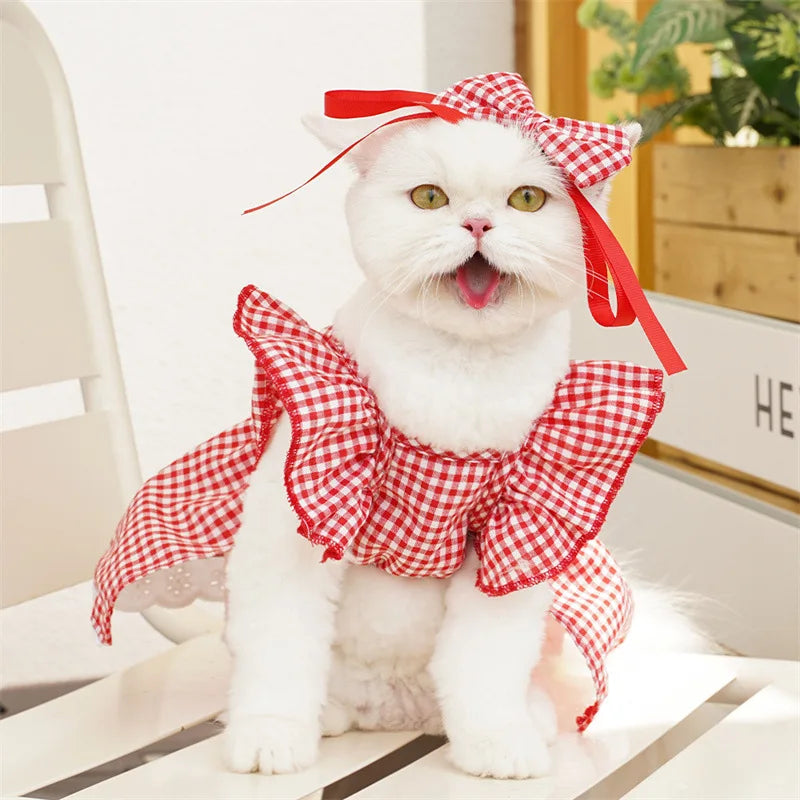 Princess Plaid Pet Dress for Dogs & Cats