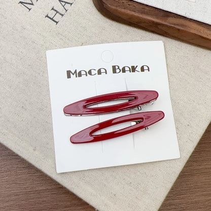 Acetate Hollow Oval Hair Clips Set