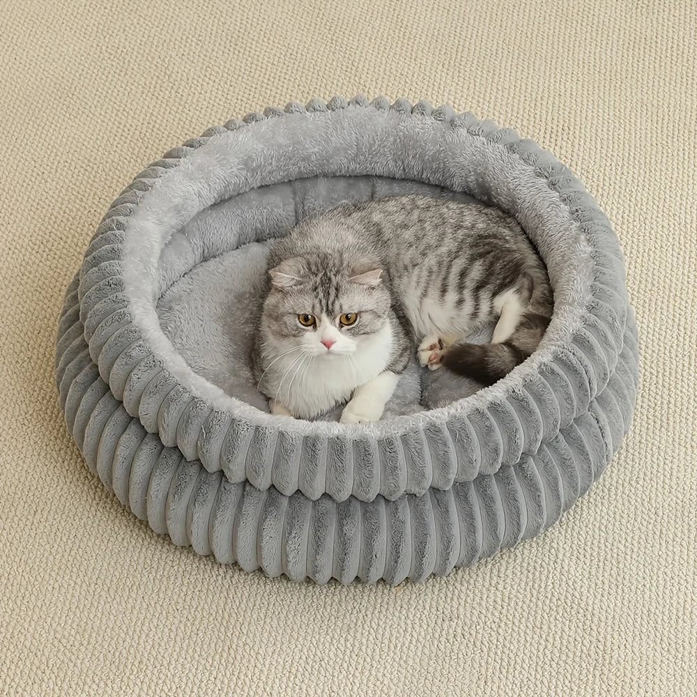 Plush Round Pet Nest Bed