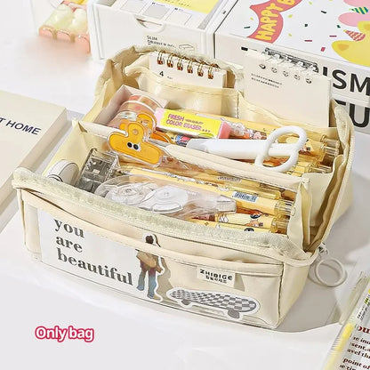 Transparent Multi-Layer Large Capacity Pencil Case