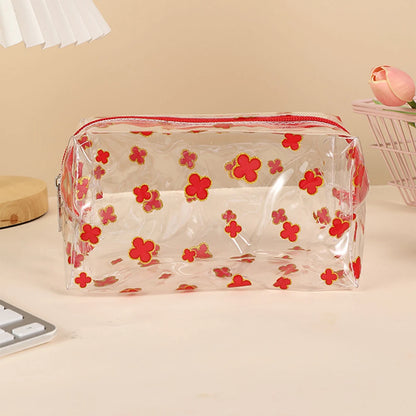 Clear Glitter Four Leaf Clover Pencil Case