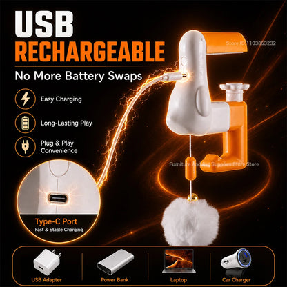Automatic Interactive Cat Teaser Ball with Desk Clamp