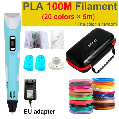 JuniorCare 3D Printing Pen with PLA Filament & Travel Case