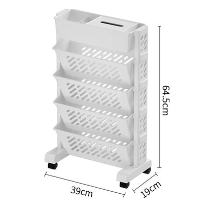 Movable Rotating Bookshelf Organizer