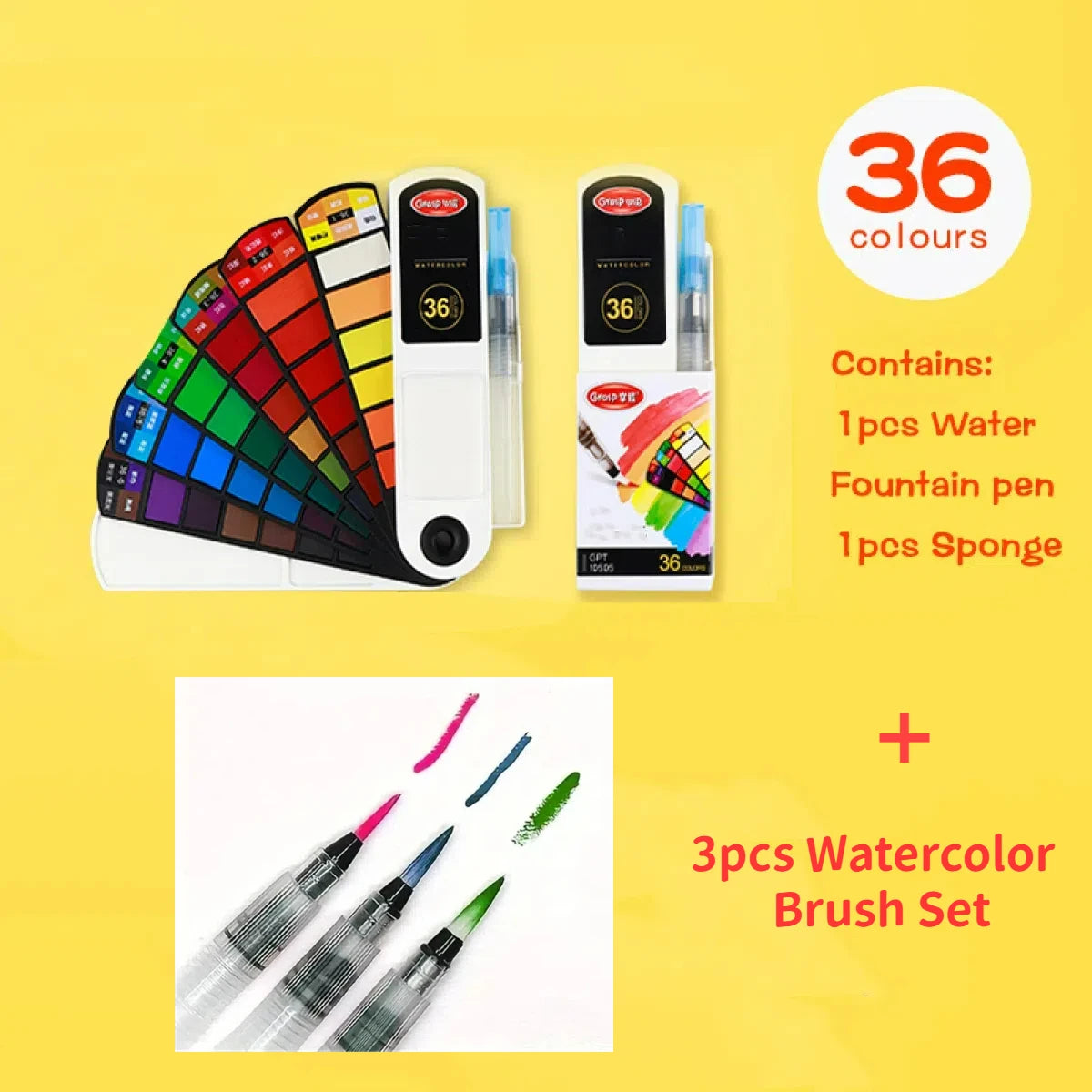 Portable Watercolour Paint Set with Folding Palette