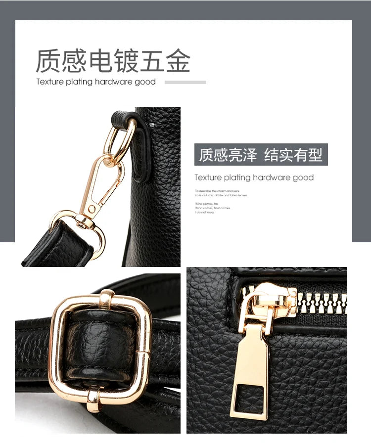 Large Capacity Leather Crossbody Handbag for Women