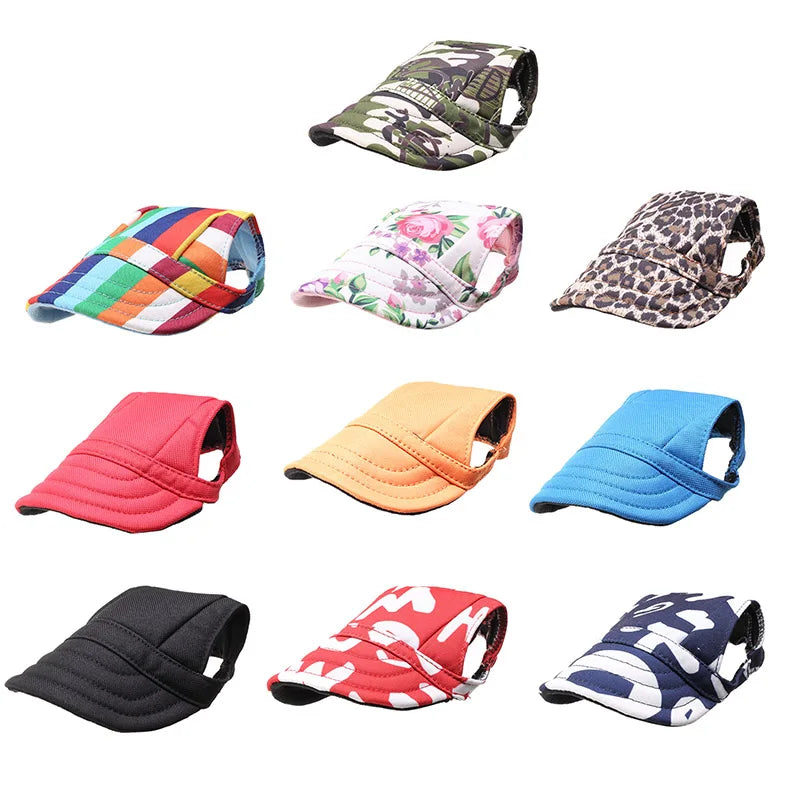 Summer Sunscreen Dog Baseball Cap with Ear Holes