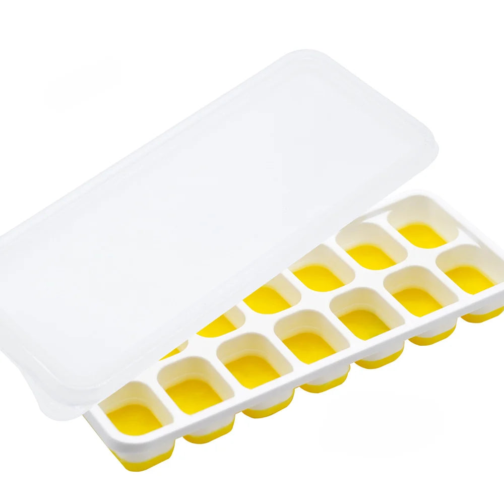 14-Grid Silicone Ice Cube Tray with Lid