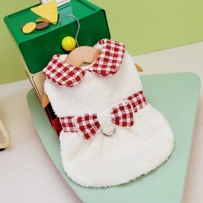 Warm Plush Plaid Dog Hoodie Jacket