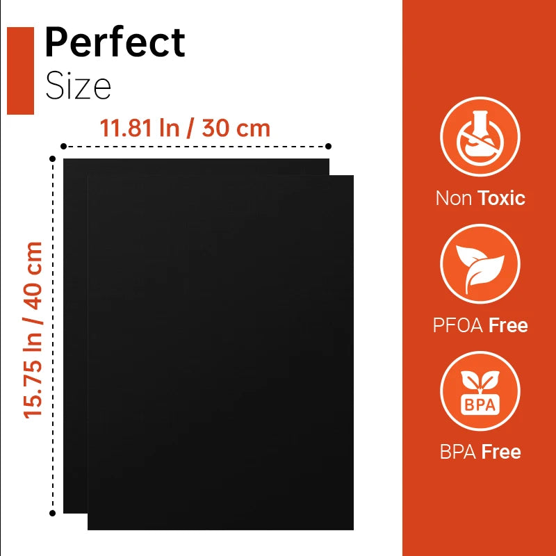 Heat Resistant Teflon Grill & Baking Mat for BBQ, Oven & Air Fryer