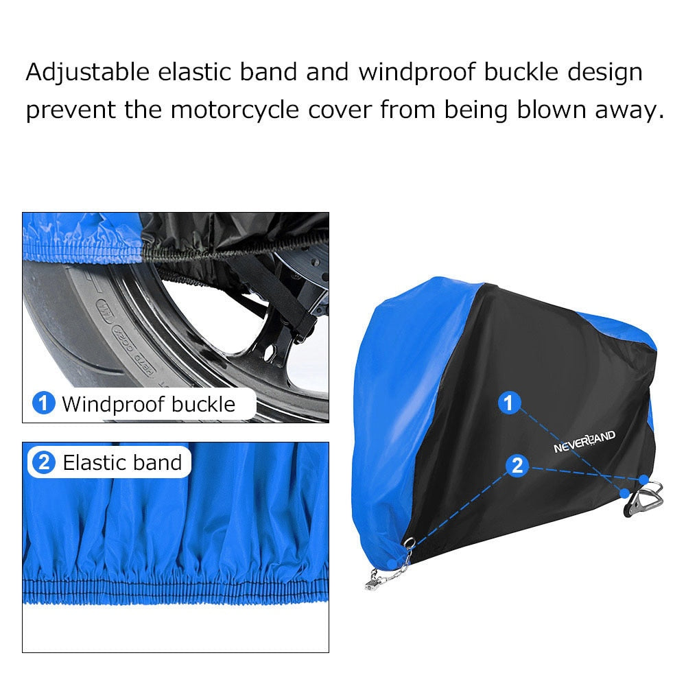 Black Blue Design Waterproof Motorcycle Covers