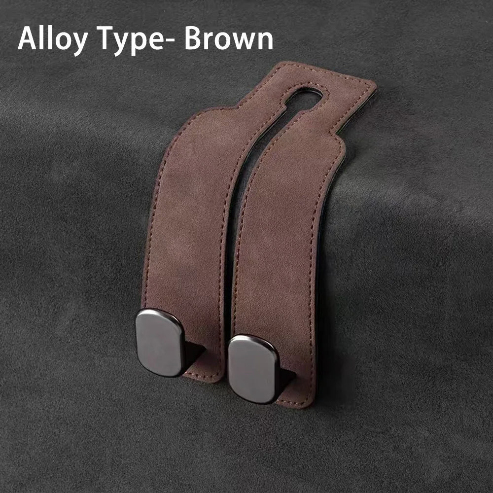 2 in 1 Car Premium Suede Hanging Dual Hook