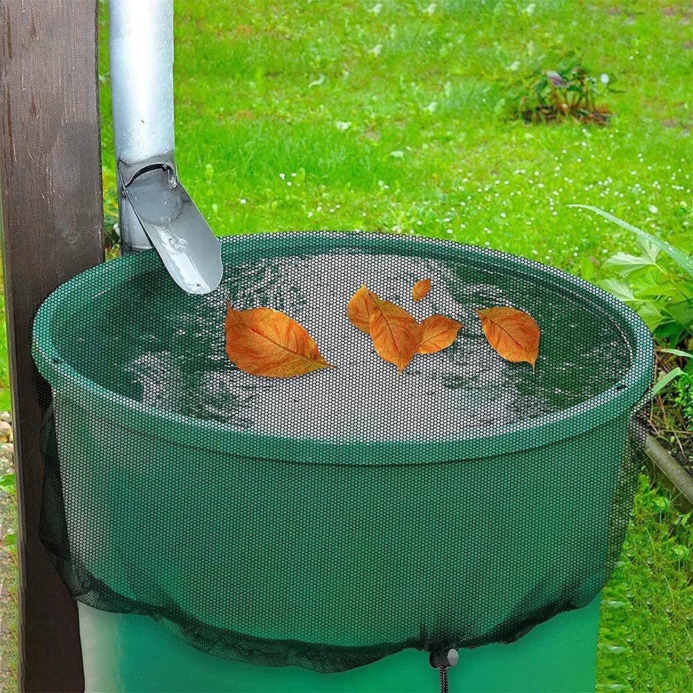 Rain Barrel Filter Mesh Cover with Drawstring