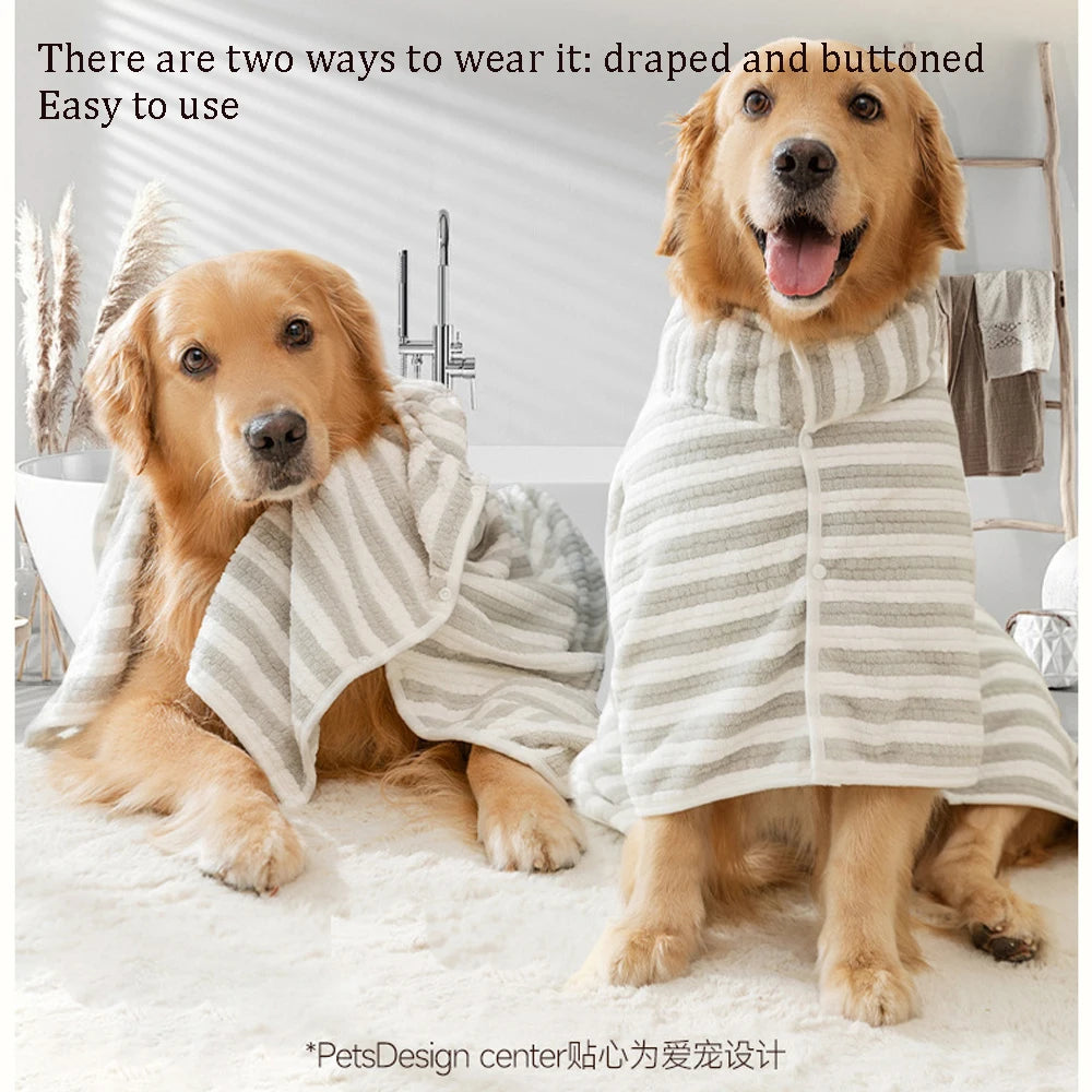 Soft Absorbent Pet Bath Towel Robe