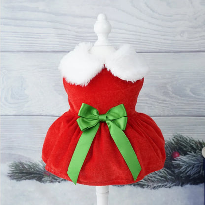 Christmas Dog Dress for Small Dogs & Cats