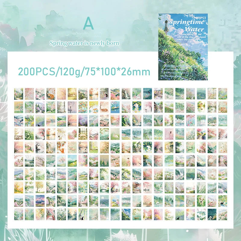 Landscape PET Collage Paper Pack for Journals & DIY Crafts