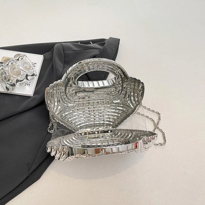 Metallic Acrylic Woven Handbag