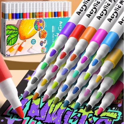 12-80 Colores Set Acrylic Paint Art Marker