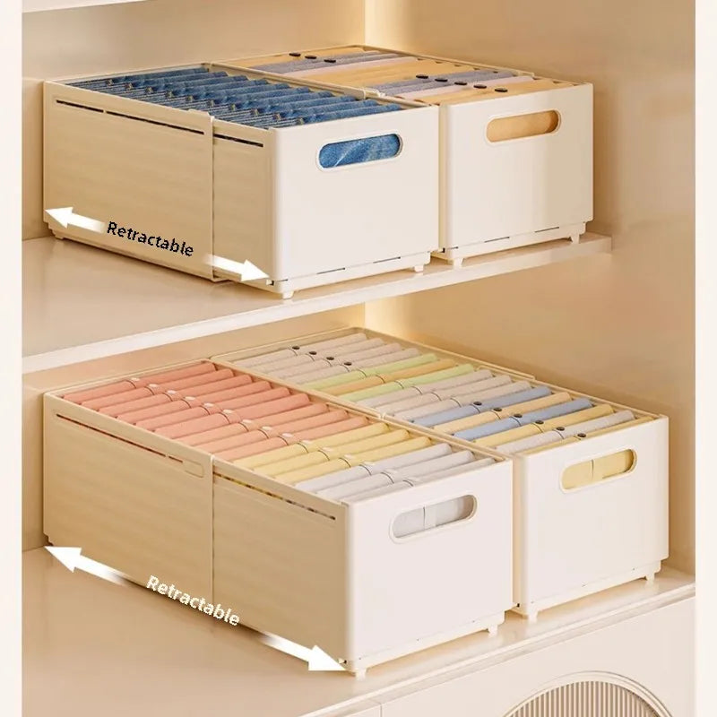 Adjustable Foldable Clothes Storage Organizer Box