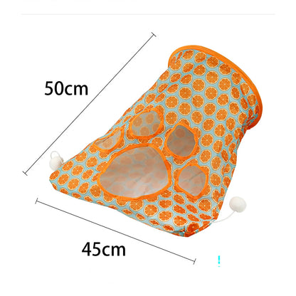 Collapsible Cat Tunnel Toy with Rattle & Teaser