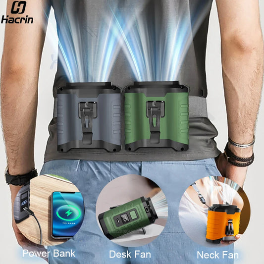 USB Rechargeable Hanging Waist Fan 10000mAh