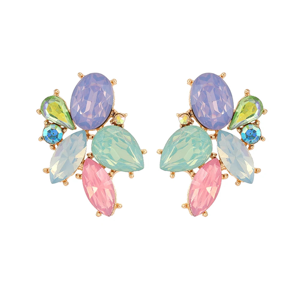 Colorful Crystal Charm Earrings