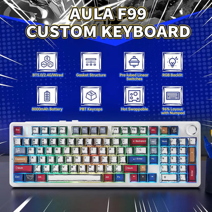 RGB Hot-Swappable Gaming Keyboard with PBT Comic Keycaps