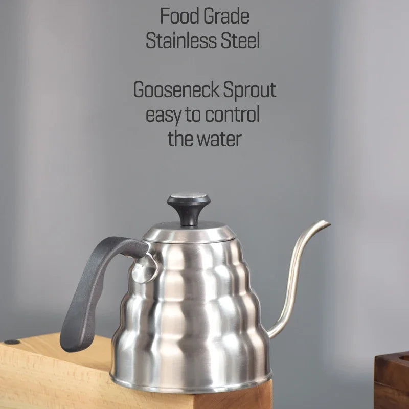 Gooseneck Coffee Kettle with Built-In Thermometer – 1L & 1.2L