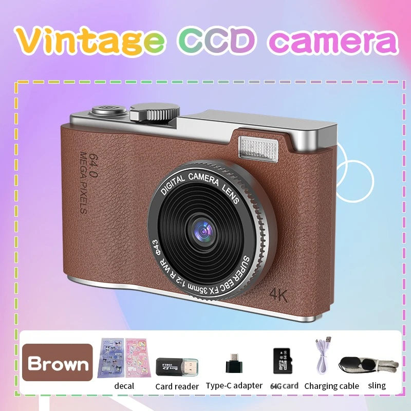 4K Digital Camera with 48MP Autofocus & 64GB SD Card