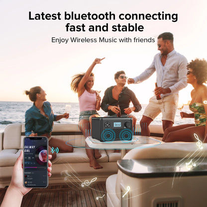 Portable Bluetooth CD Player with FM Radio