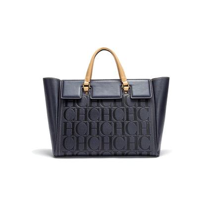 Large Capacity Embossed Tote Bag for Work, Office & Everyday Use