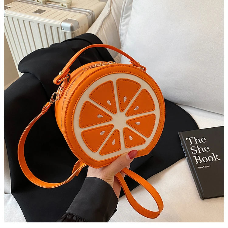 Citrus Slice Round Crossbody Bag