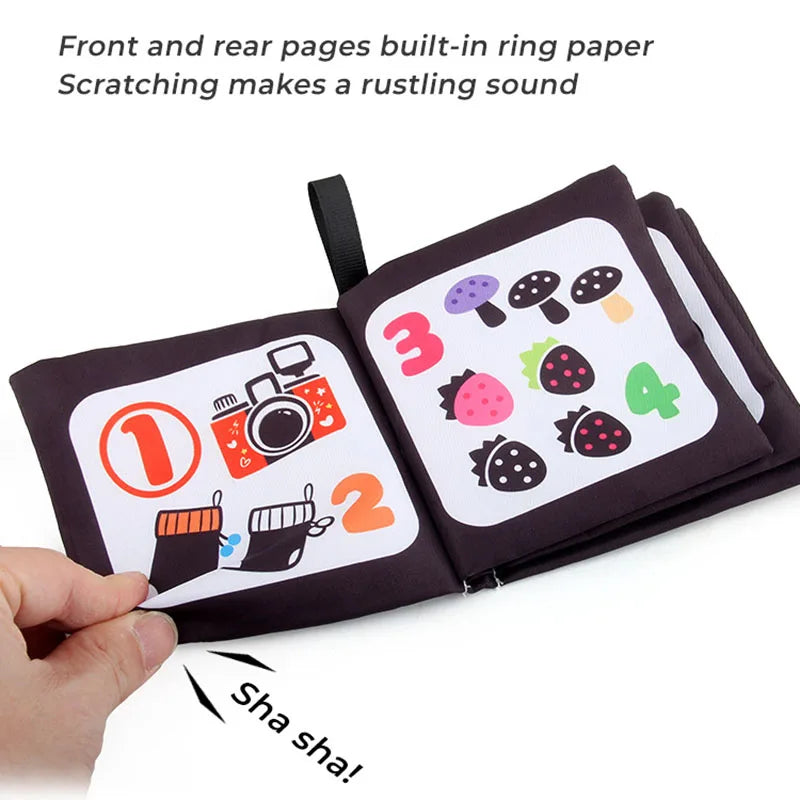 4 Pages Black & White Cloth Baby Book