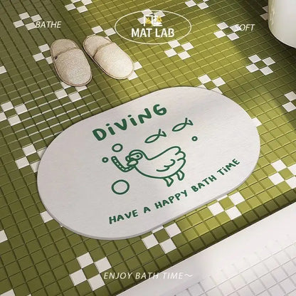 Cute Duck Diatomite Non-Slip Floor Mat