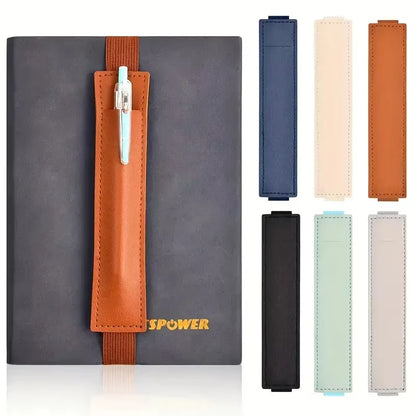 Leather Adjustable Elastic Pen Holder