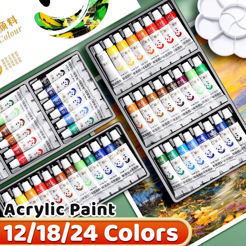 12/18/24-Color Acrylic Paint Set – 5ml Tubes