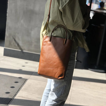 Johnature Genuine Cowhide Leather Shoulder Bag