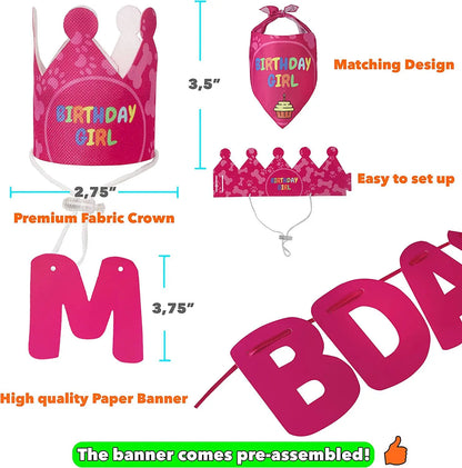 Dog Birthday Party Bandana Set