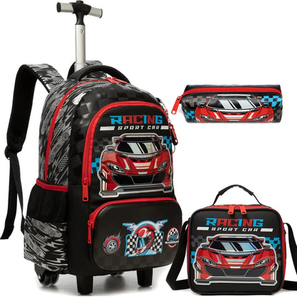 Kids Rolling School Backpack Set