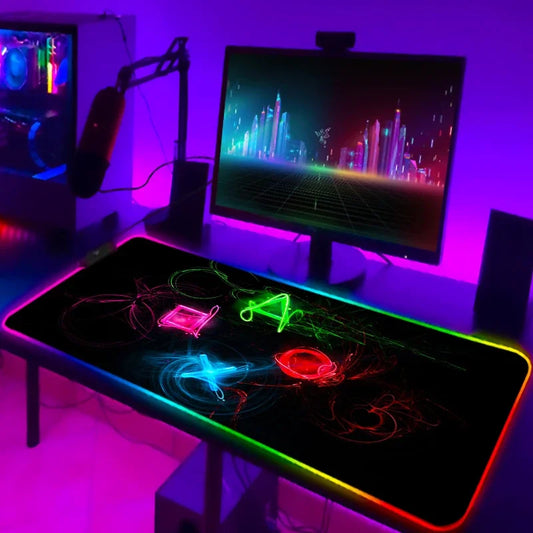RGB LED Gaming Mouse Pad with Backlit Edge