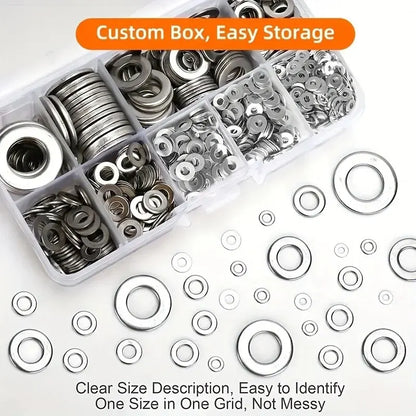 304 Stainless Steel Flat Washer Assortment Kit