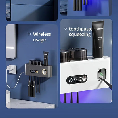 Smart Toothbrush Holder & Toothpaste Dispenser Station