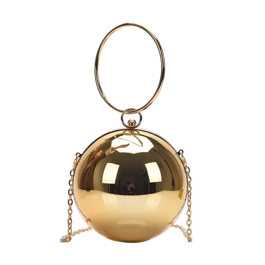Metallic Sphere Evening Clutch Bag