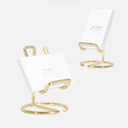 Gold Metal Card Holder & Desktop Organizer