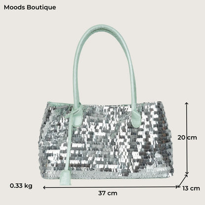 Sequined Underarm Shoulder Tote Bag
