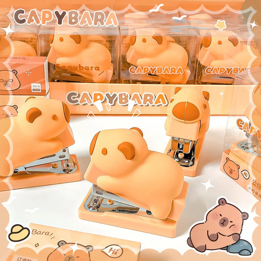 Cute Capybara Stapler with Staples for School & Office
