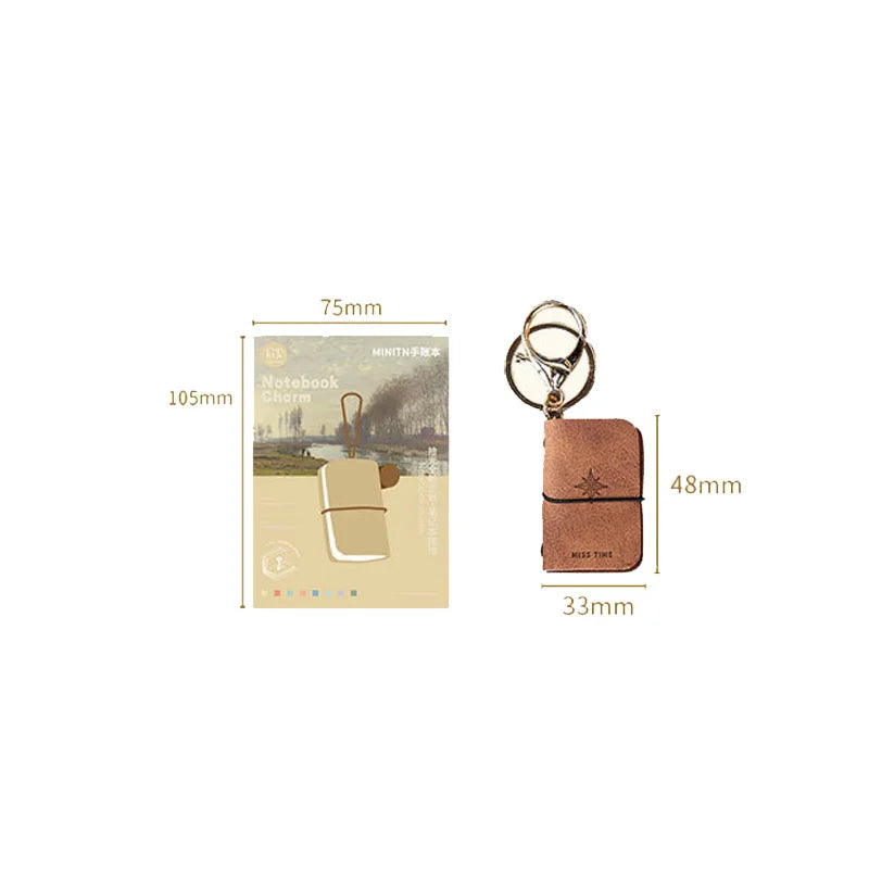 Mr. Paper PU Leather Mini Journal Keychain Set